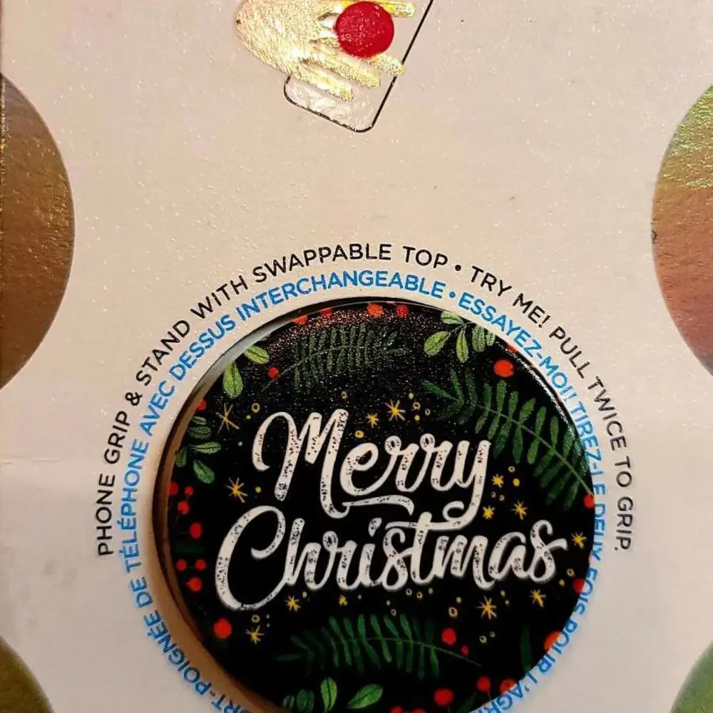 PopSockets PopGrip Cell Phone Grip & Stand  with swappable top - Merry Christmas